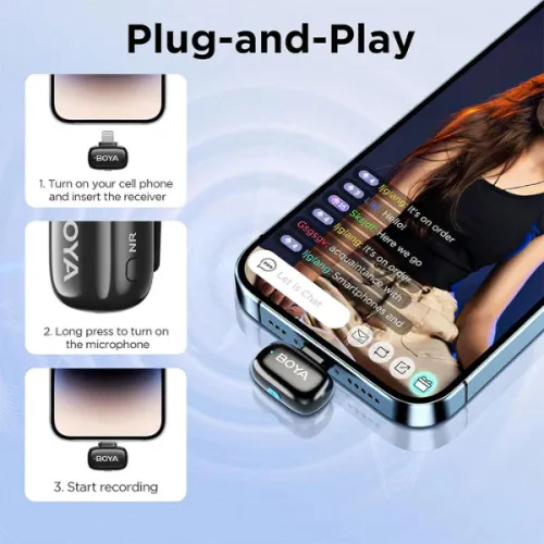 BOYA mini-16 The World's Tiniest Wireless Microphone (1RX, 1TX) for IOS Device's 