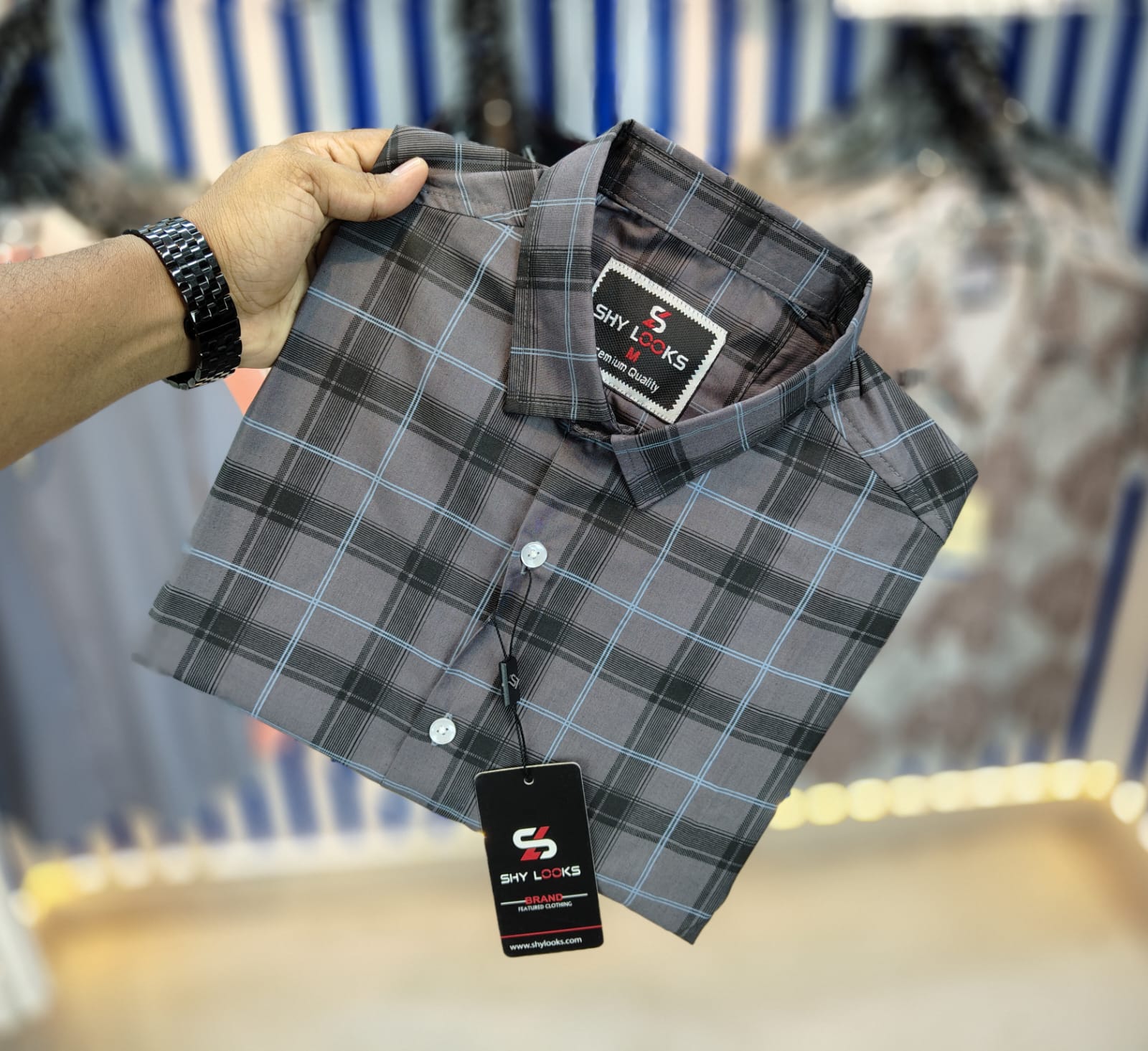 Shy Looks Pure Cotton 'Full Sleeve'  Check Shirt