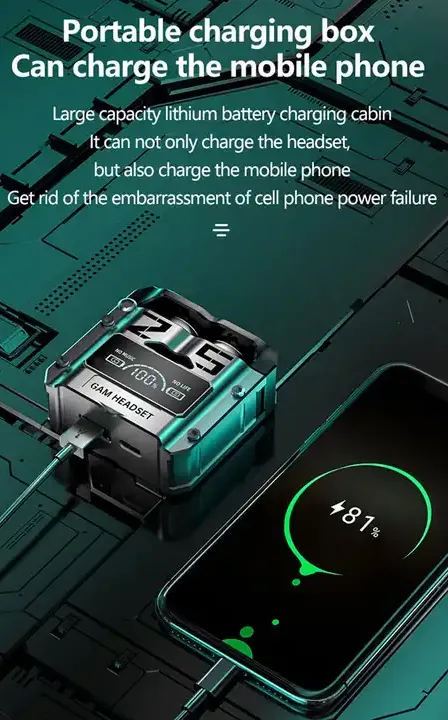 M25 TWS True Wireless Bluetooth 5.3 Earbuds RGB Gaming Earbuds Noise