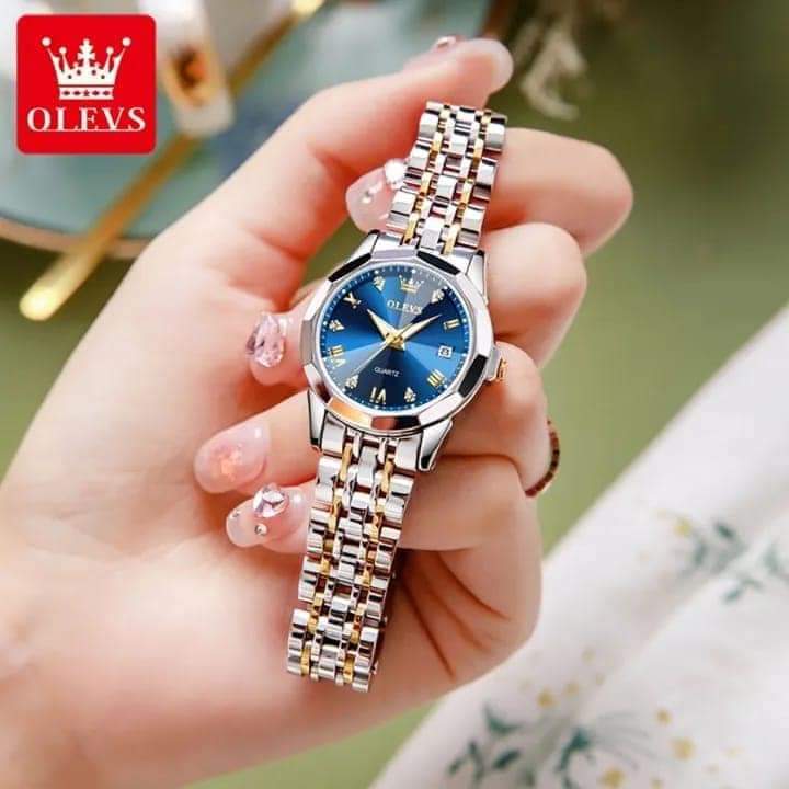 OLEVS Watch for Women Branded Stainless steel Elegant Luminous Ladies Watches 9931 Black Dail