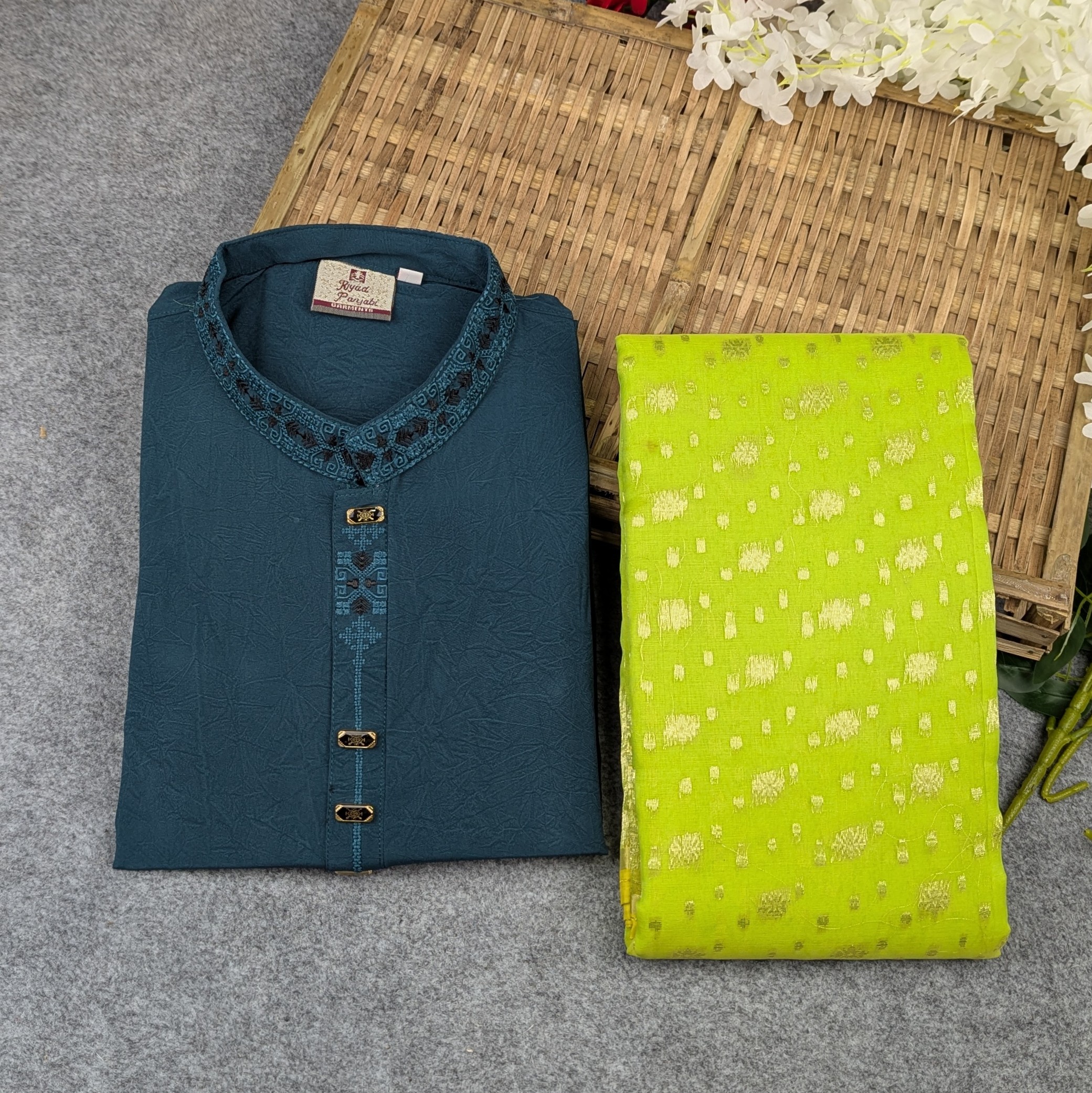 Premium Couple Set (Panjabi, Jamdani Saree