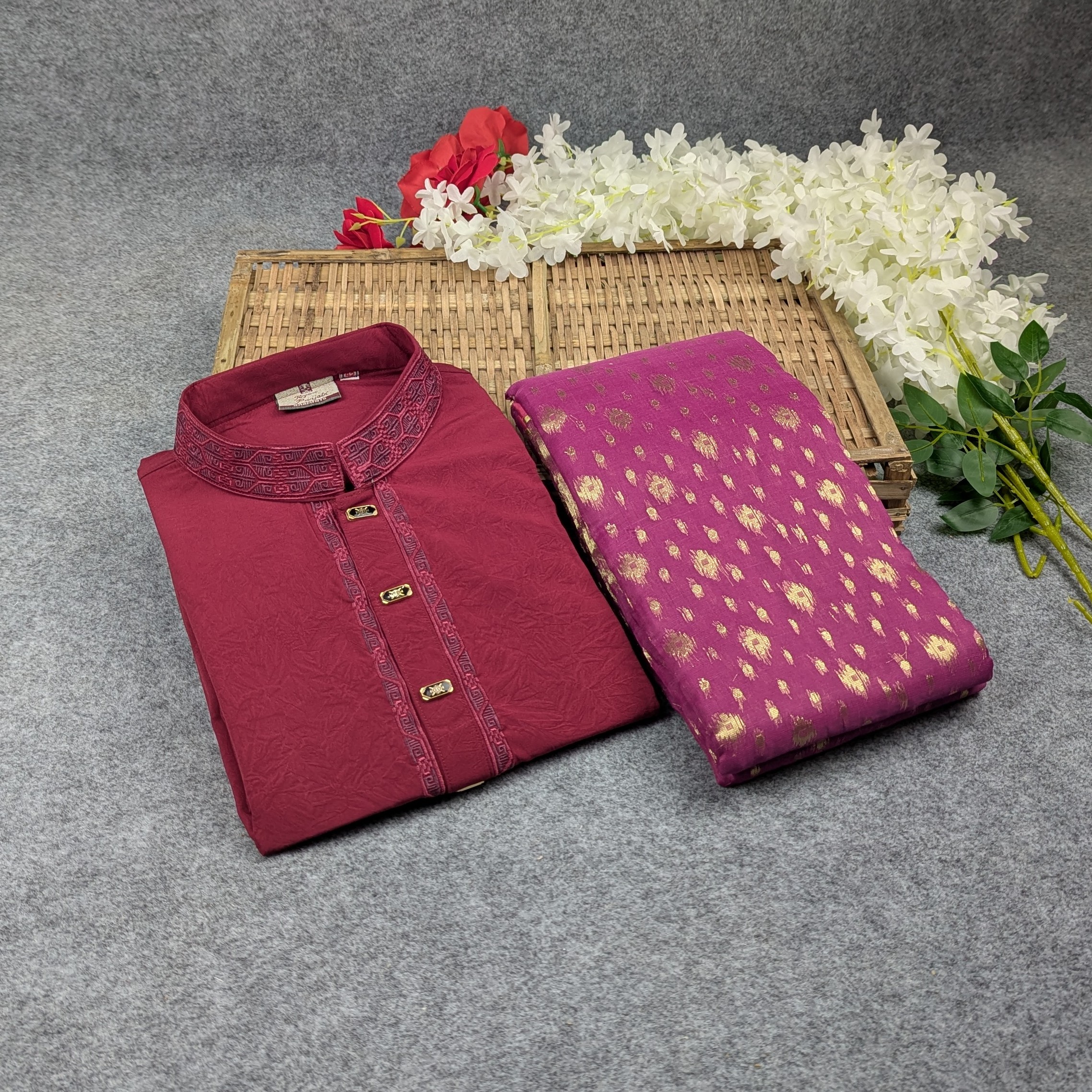 Premium Couple Set (Panjabi, Jamdani Saree