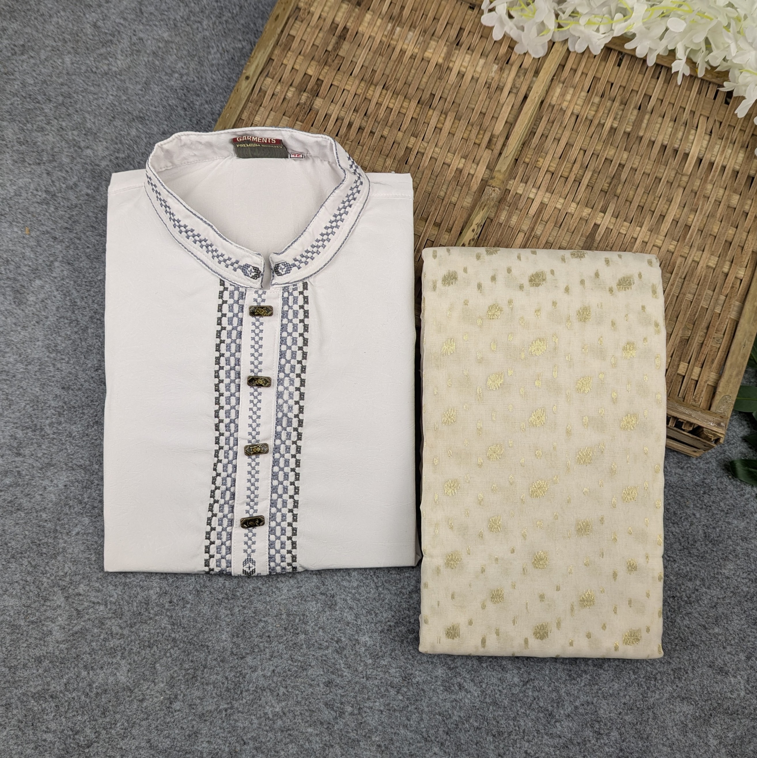 Premium Couple Set (Panjabi, Jamdani Saree