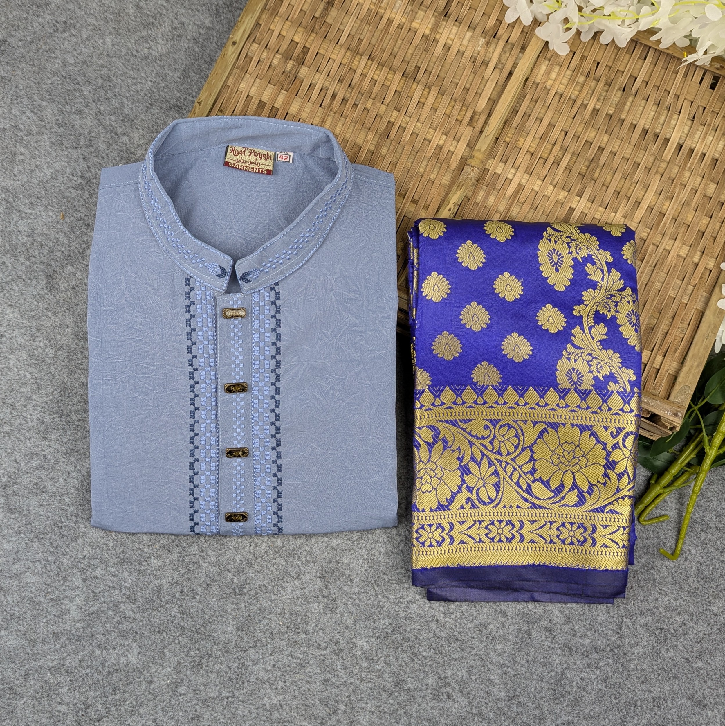 Premium Couple Set (Panjabi, Katan Saree) 