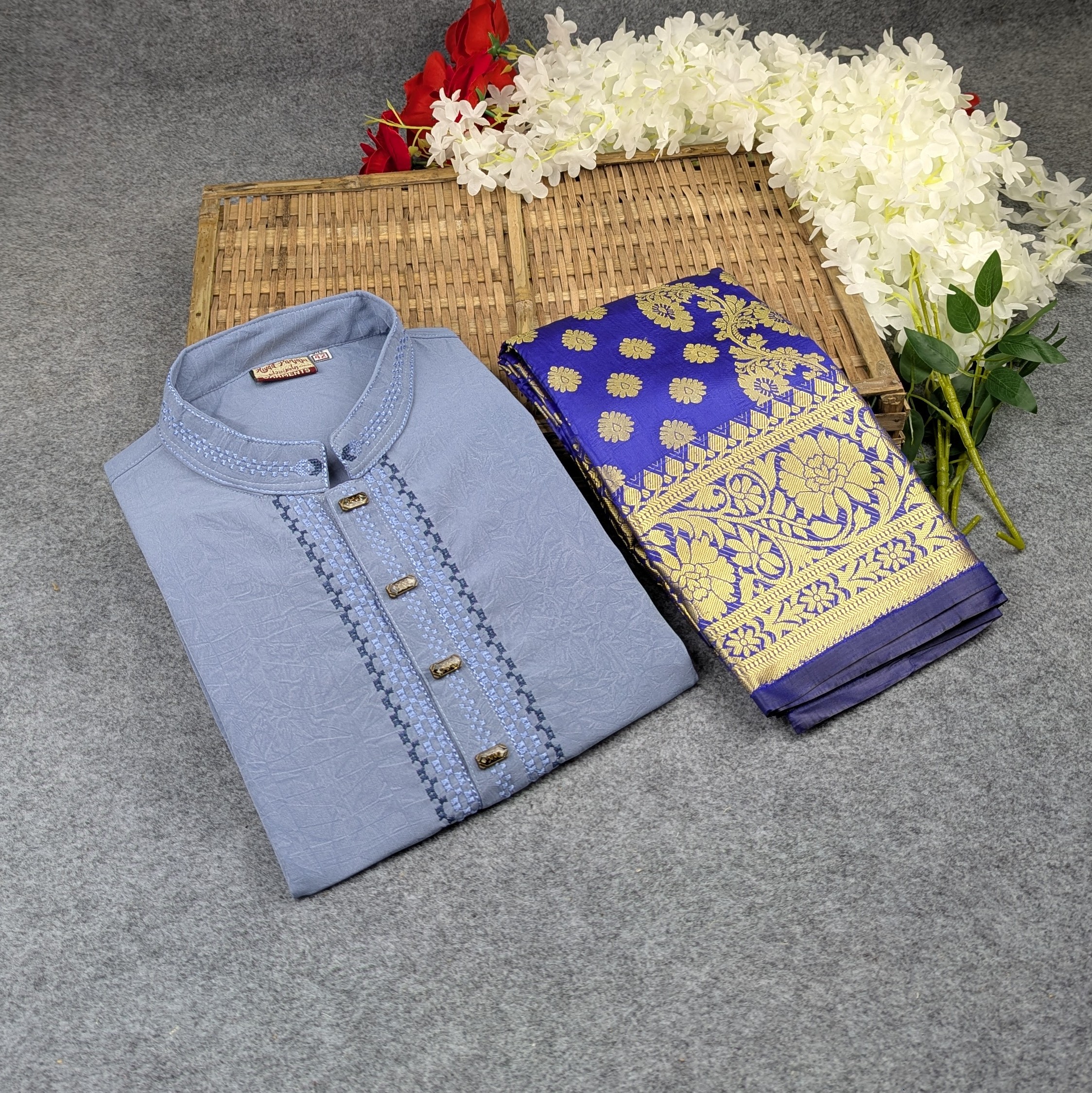 Premium Couple Set (Panjabi, Katan Saree) 