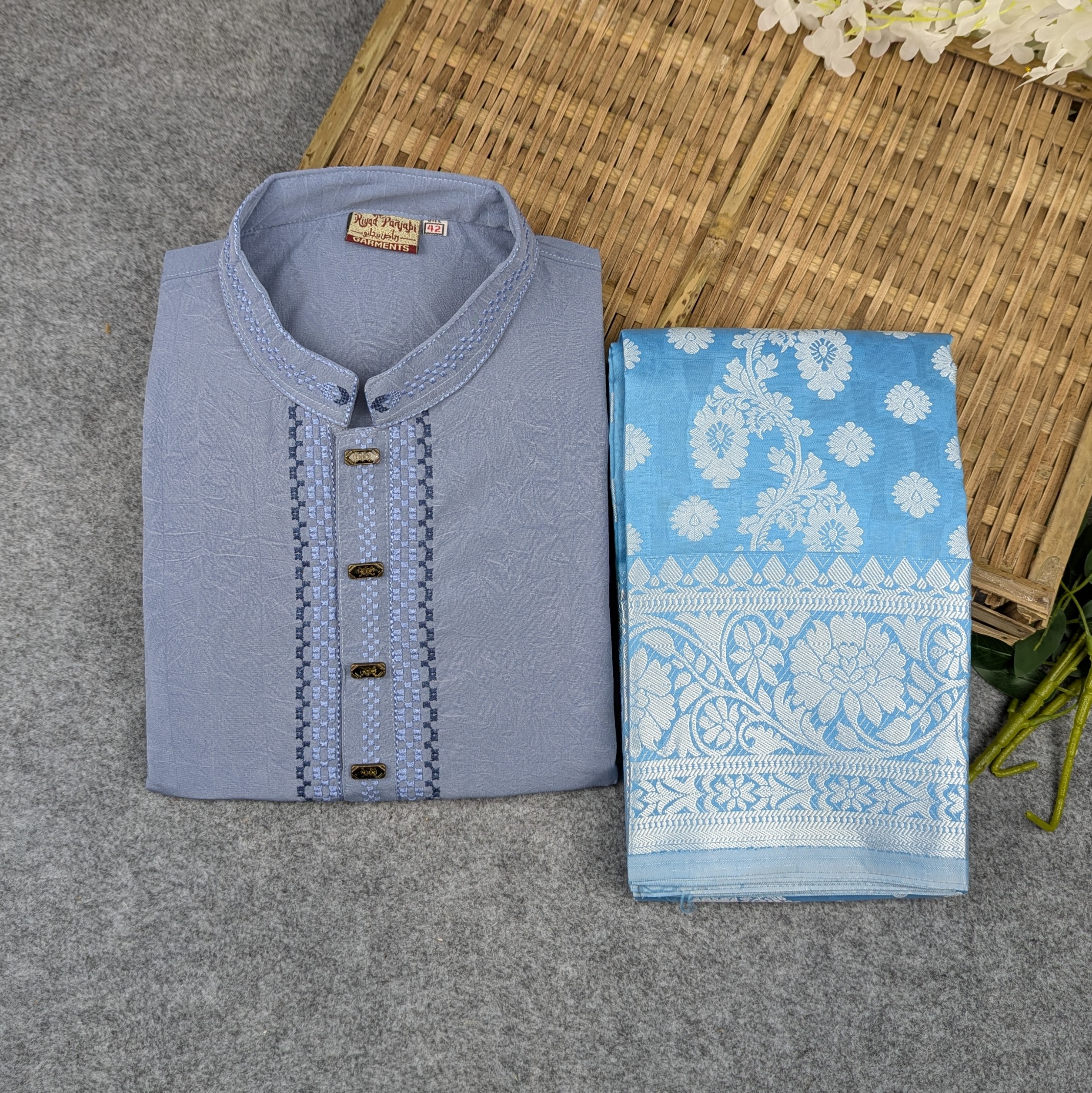 Premium Couple Set (Panjabi, Katan Saree) 