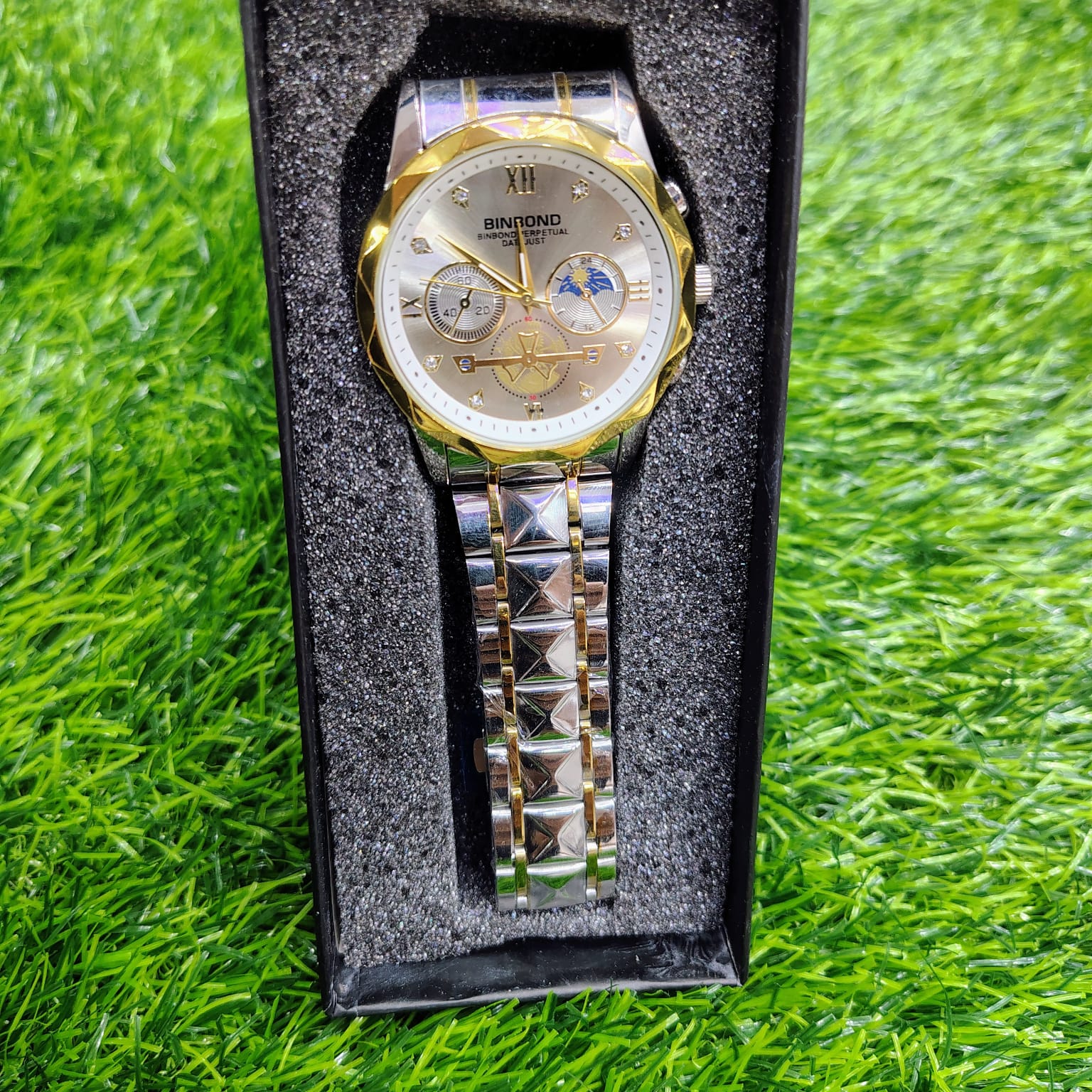 BINBOND Quartz Watches Men’s Luxury Stainless Steel 