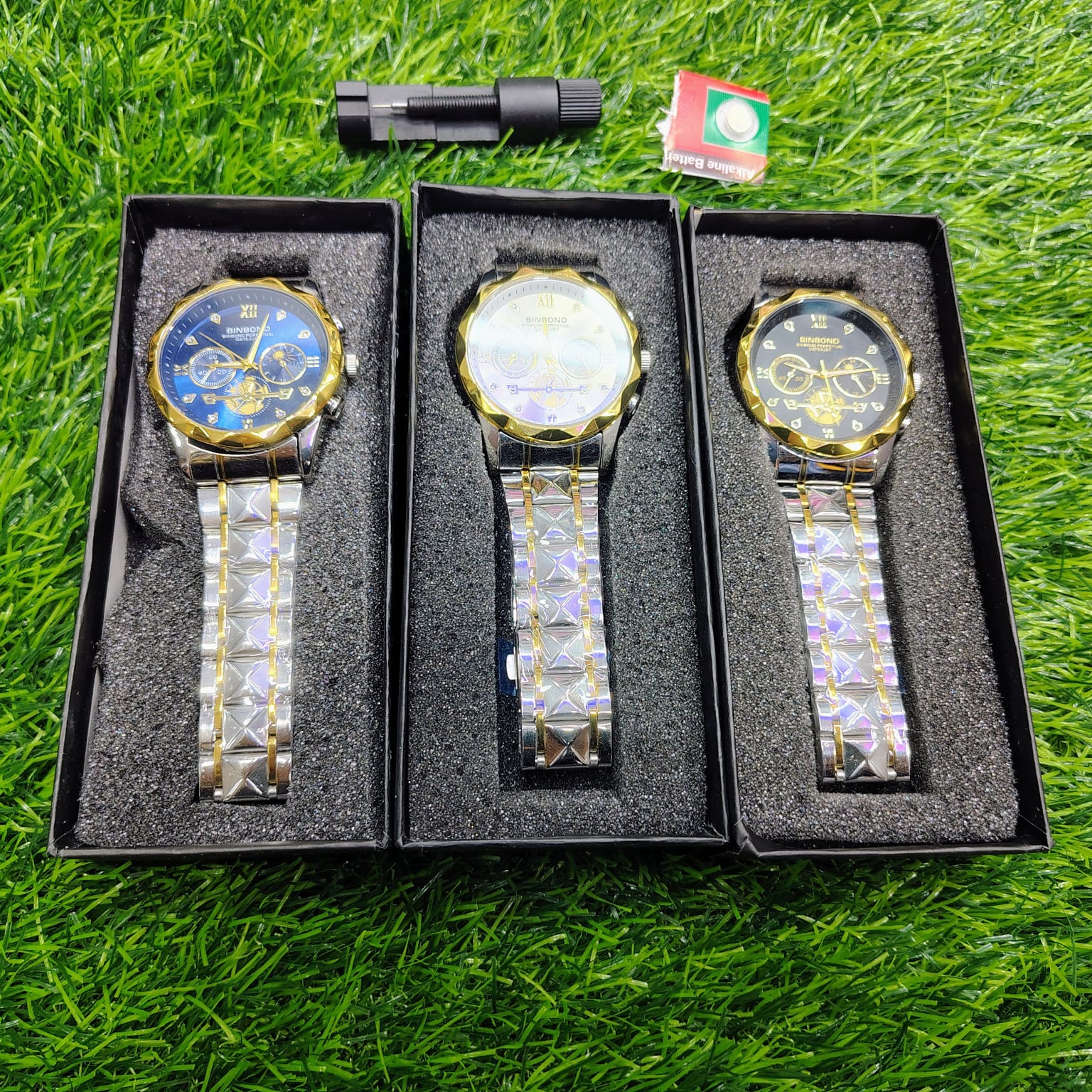 BINBOND Quartz Watches Men’s Luxury Stainless Steel 