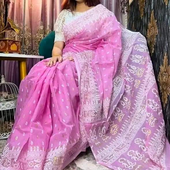 Half Silk Handprited Sarees