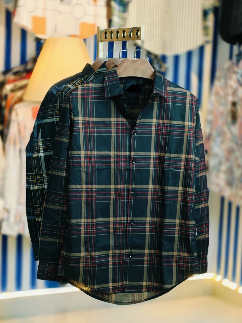 Pure Cotton full Sleeve Check & Print Shirt for Men's