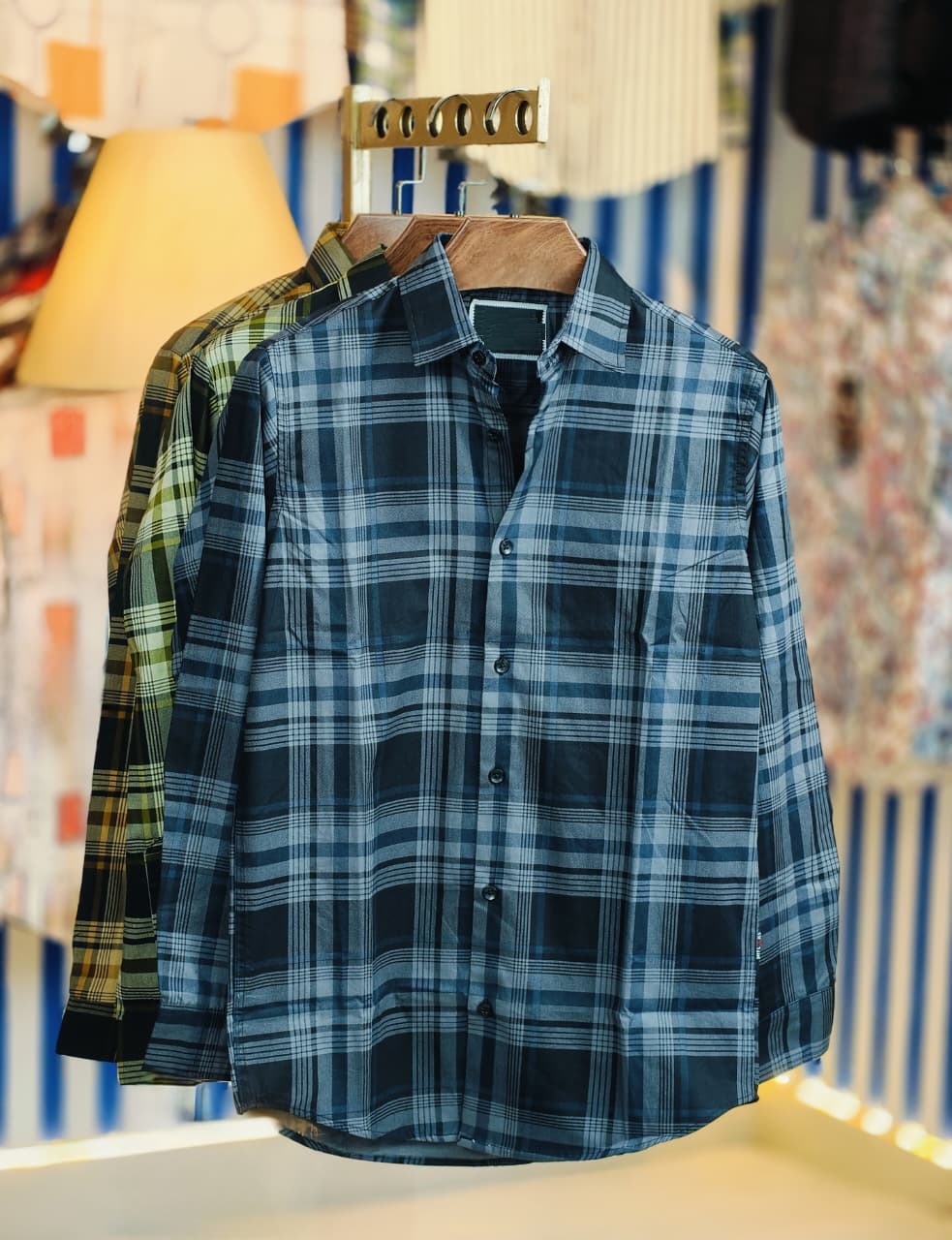 Pure Cotton full Sleeve Check & Print Shirt for Men's