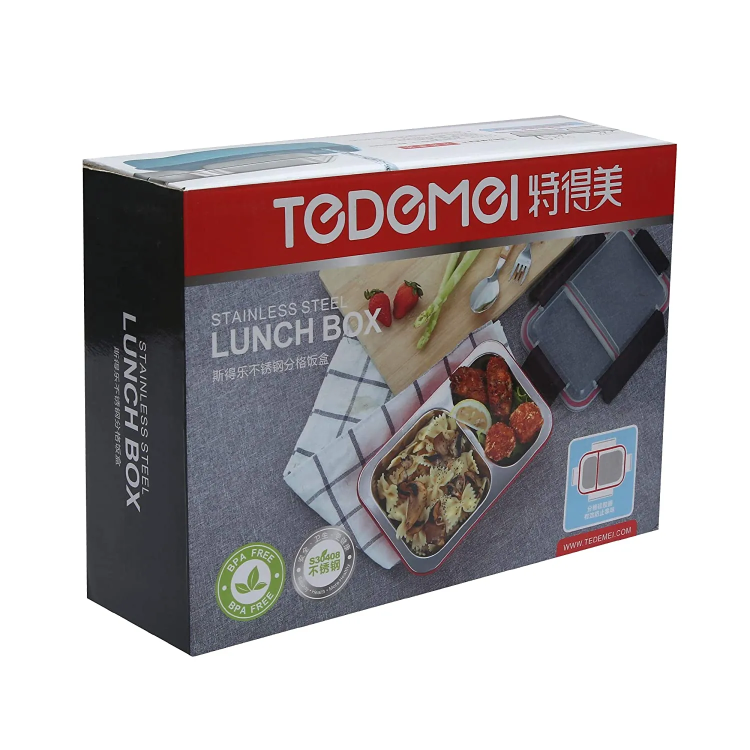Tedemei Stainless Steel Insulated Tiffin Lunch Box