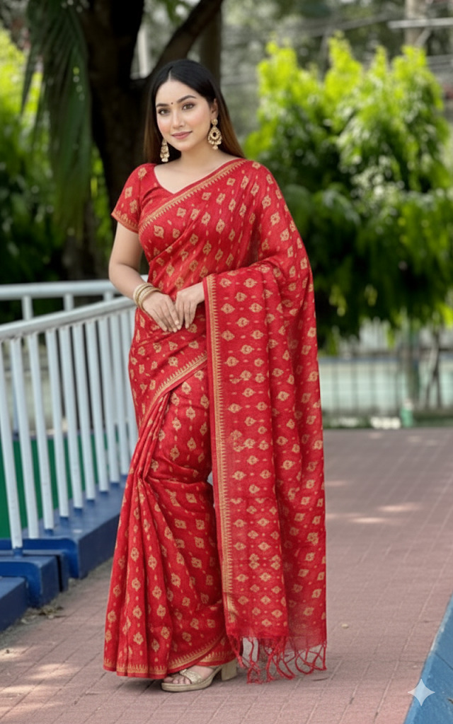 Arong Cotton Sharee with a blouse piece.