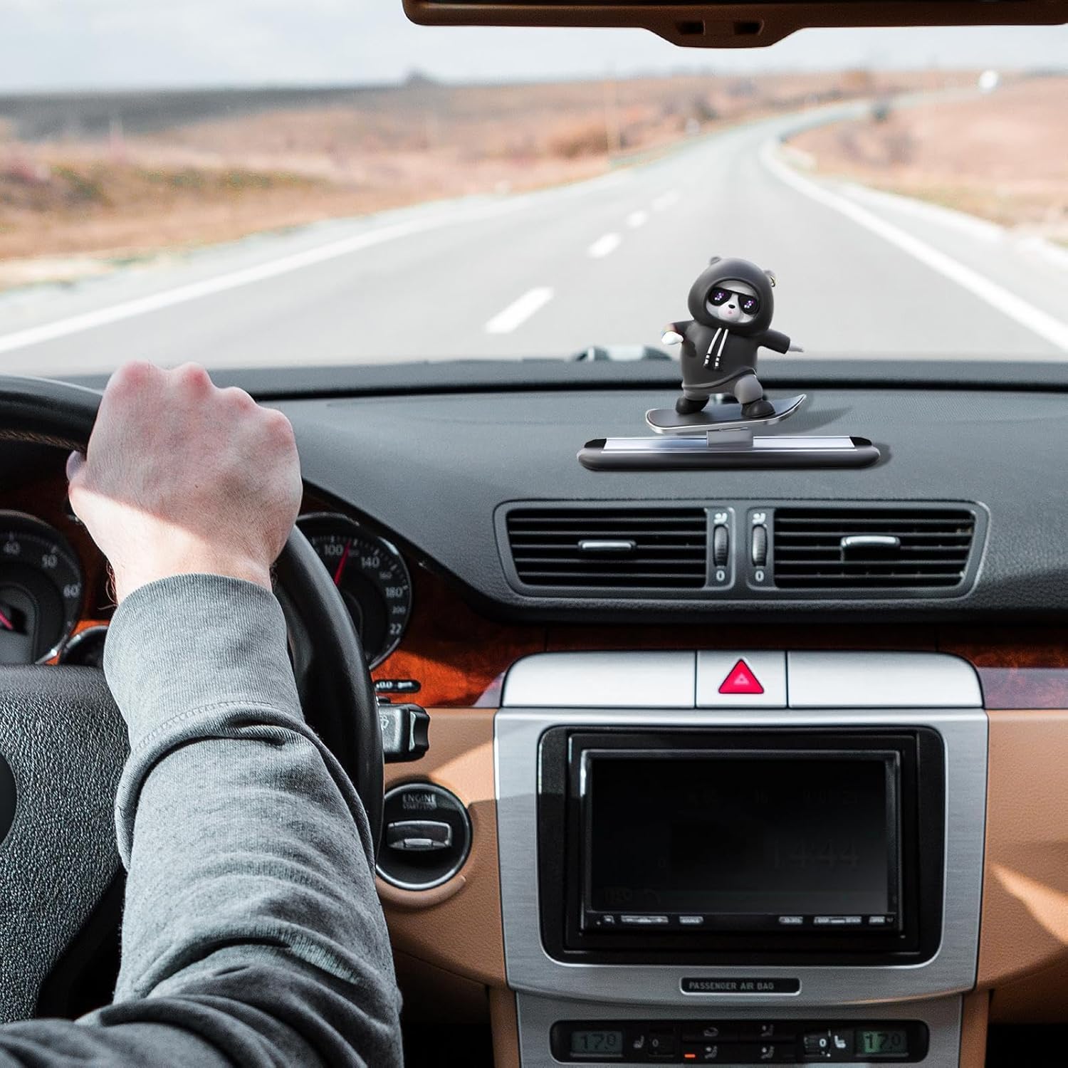 Bear Dashboard Decorations | Car Interior Decoration - Funny Skateboard Bear