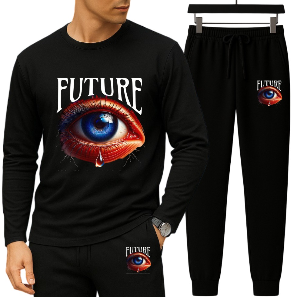 Long Sleeve Drop Shoulder Tshirt and Trouser Set