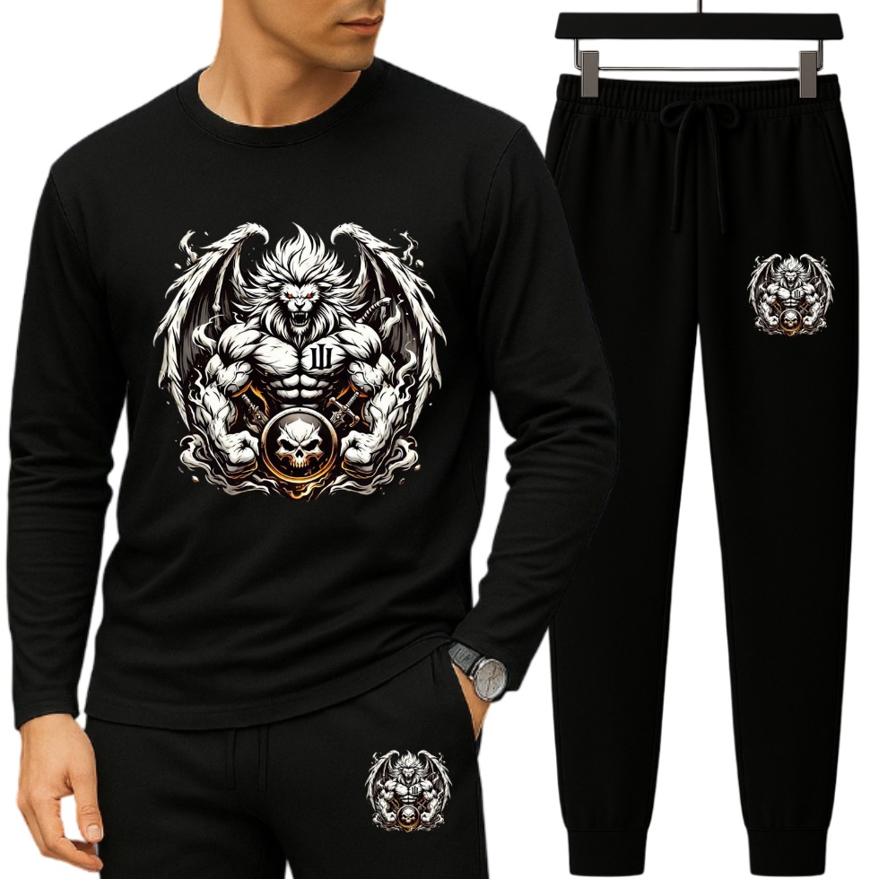 Long Sleeve Drop Shoulder Tshirt and Trouser Set