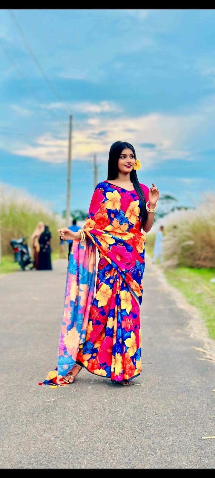 Digital Print sharee with blause pcs