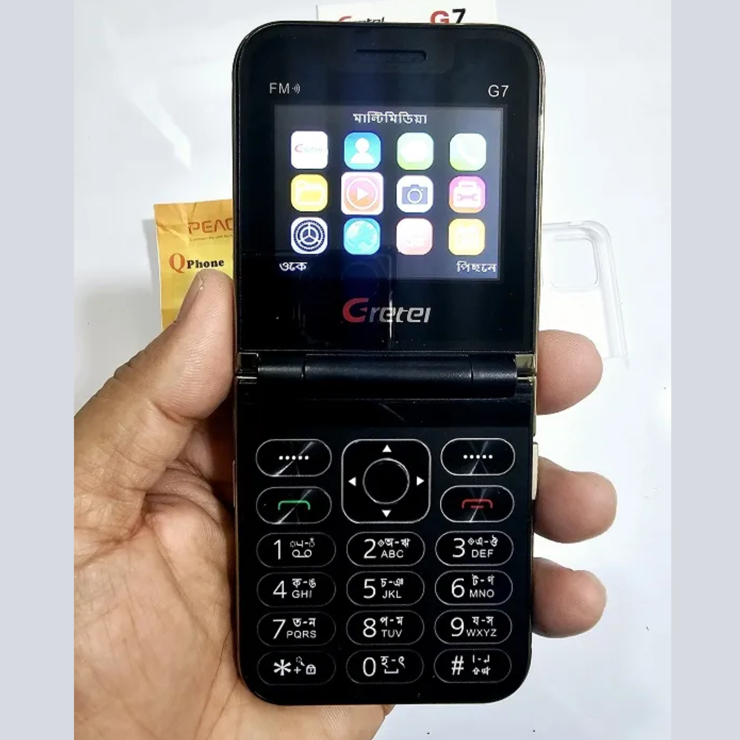 Gretel G7 Flip Folding Phone Dual Display (Black)