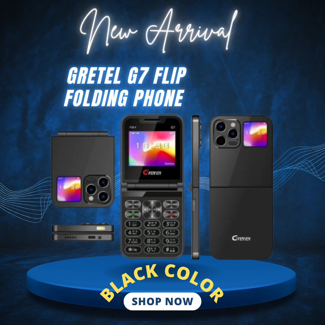 Gretel G7 Flip Folding Phone Dual Display (Black)