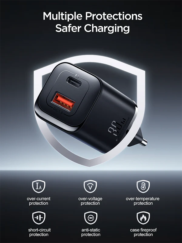 OYROOM JR-TCF08 Speed Series PD 30W Dual-Port (A+C) Charger