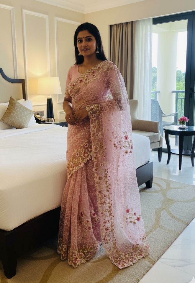 Georgette Organza Saree