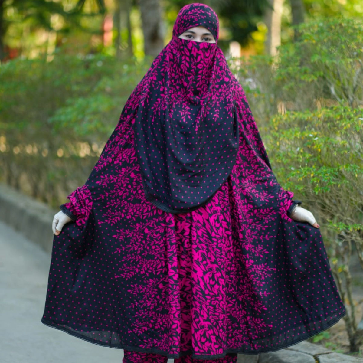 Elegant Palazzo long Khimar Set 