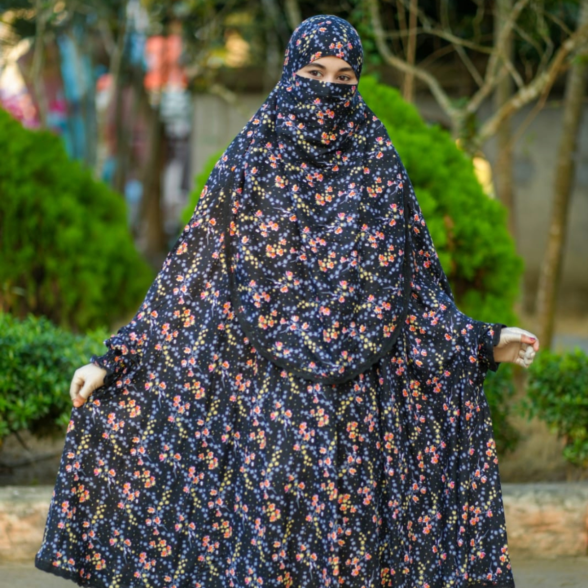 Elegant Palazzo long Khimar Set 