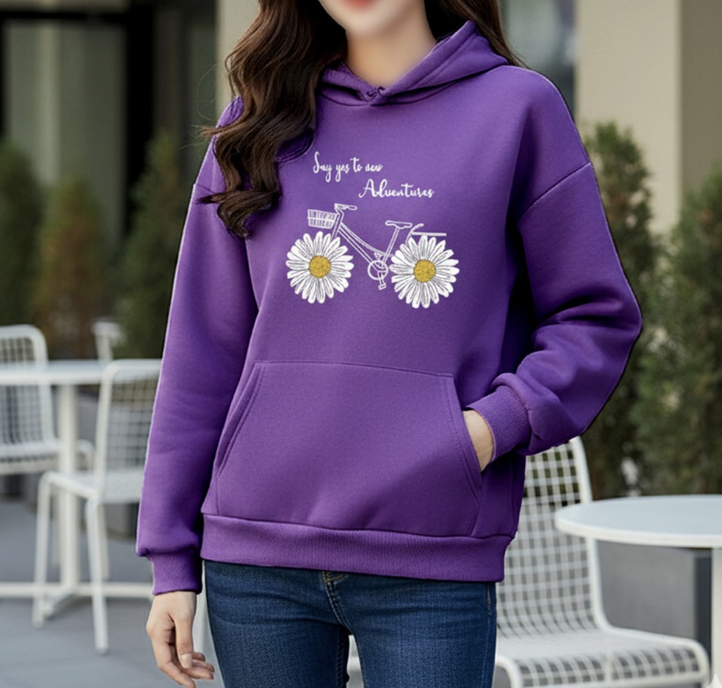 Premium Comfortable Printed Ladies Winter Hoodie
