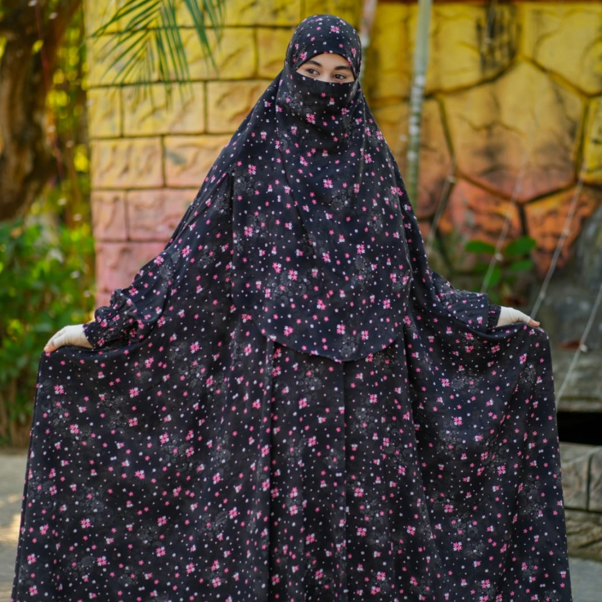 Elegant Palazzo long Khimar Set