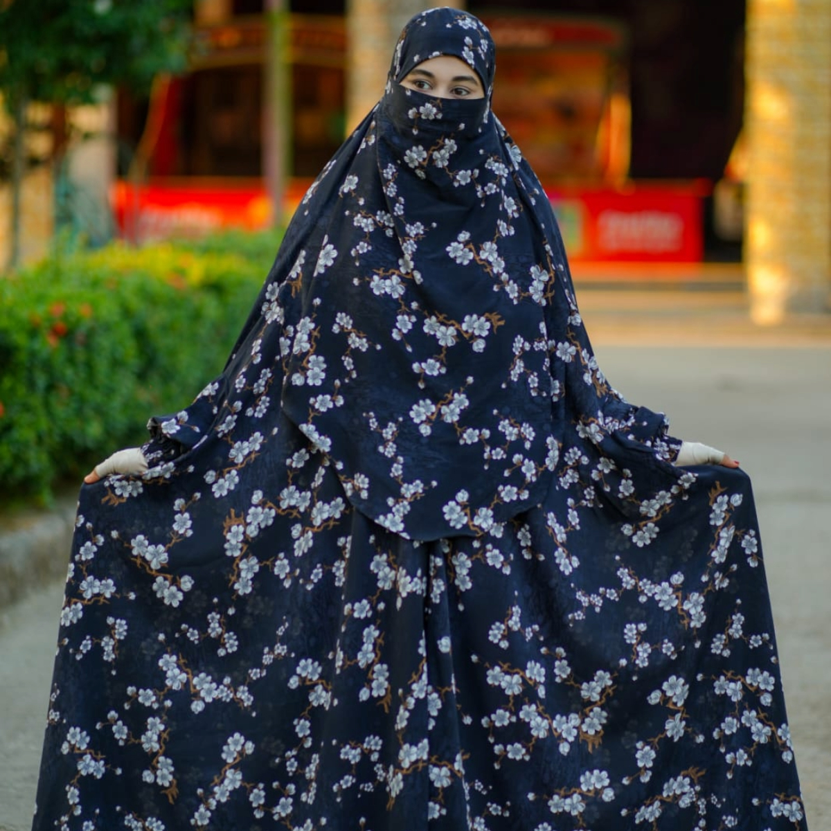 Elegant Palazzo long Khimar Set 