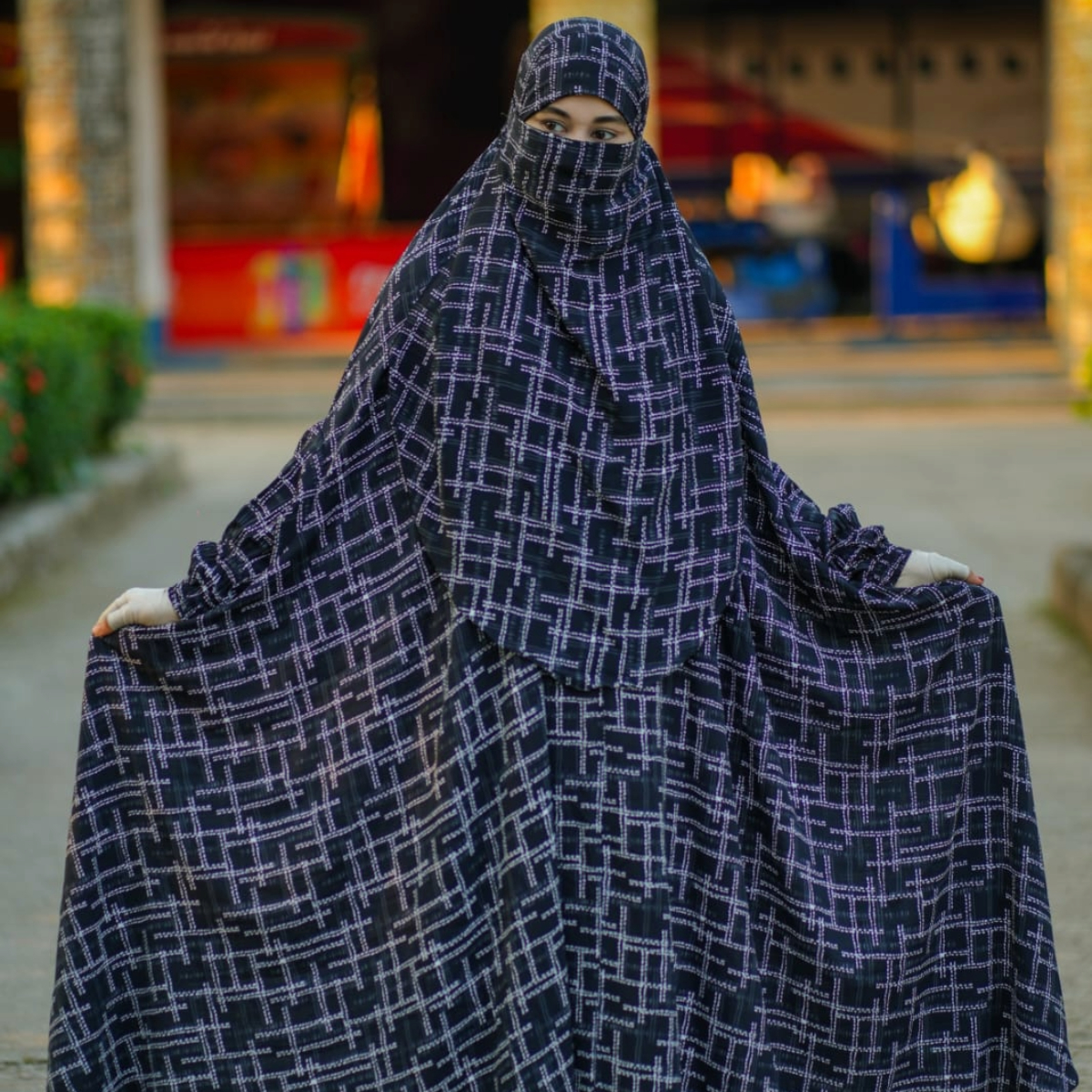 Elegant Palazzo long Khimar Set