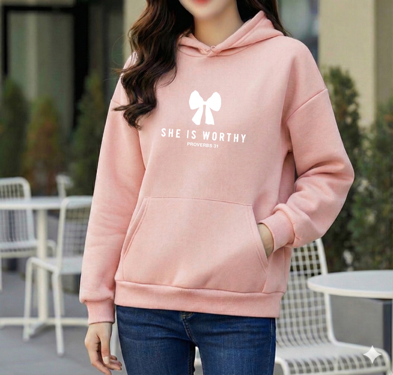 Premium Comfortable Printed Ladies Winter Hoodie