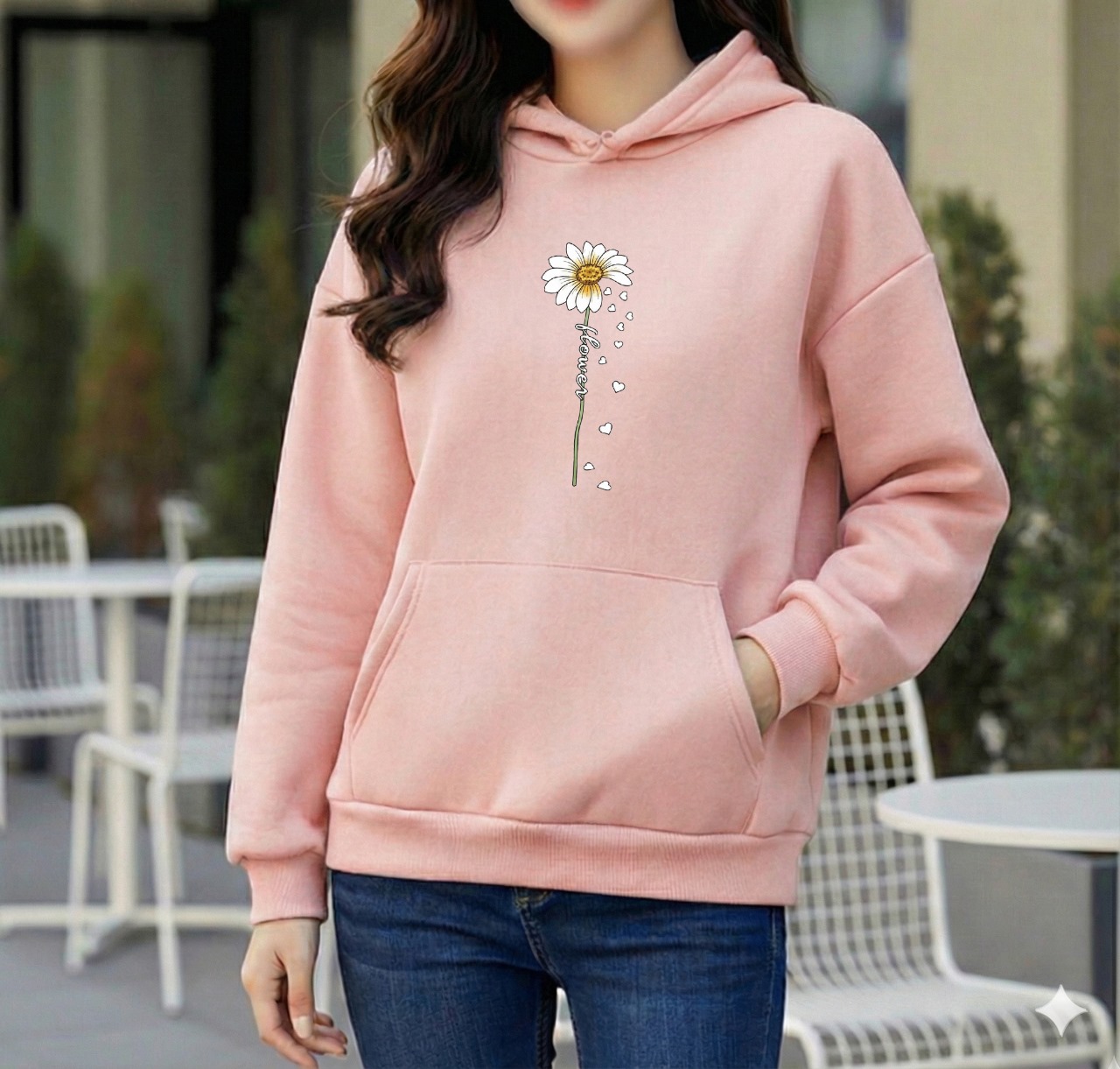 Premium Comfortable Printed Ladies Winter Hoodie