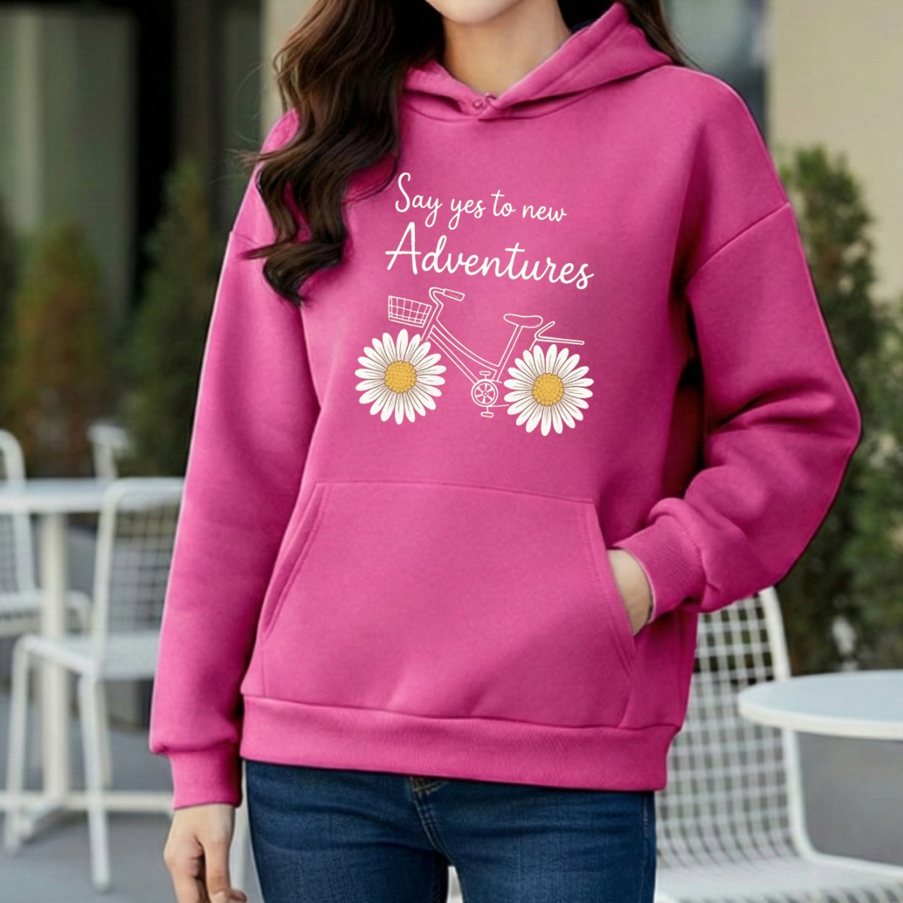 Premium Comfortable Printed Ladies Winter Hoodie