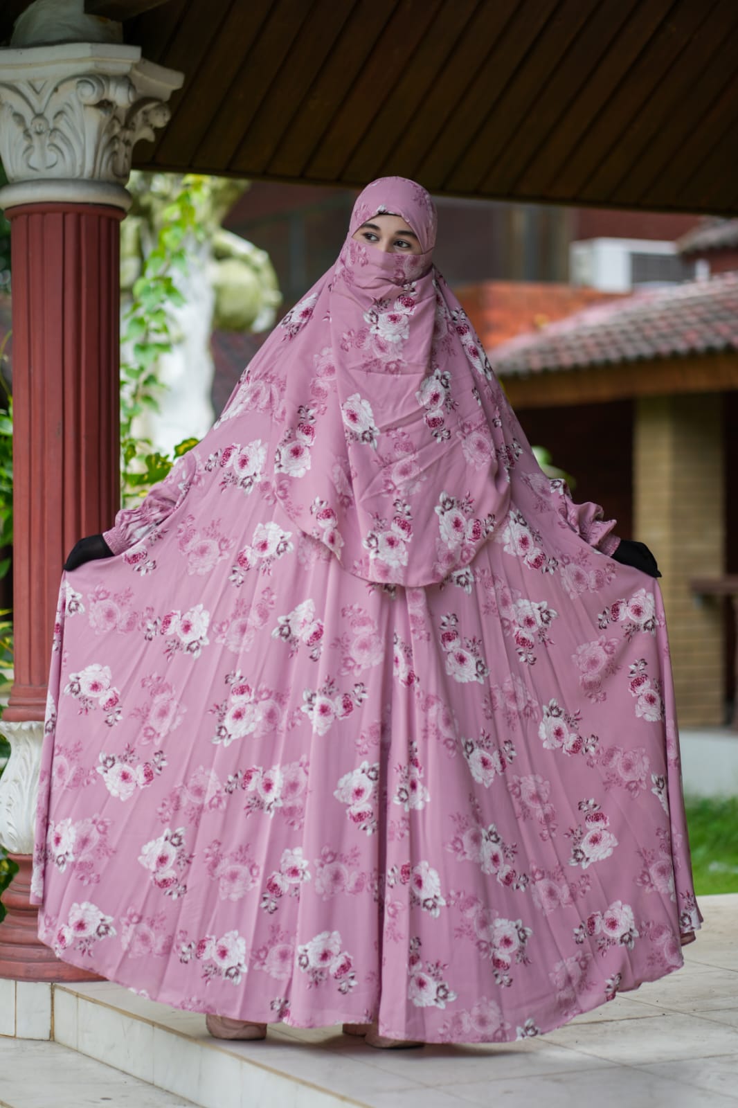 দুবাই সেঞ্চুরি চেরি কাপড়ের লং খিমার জিলবাব 